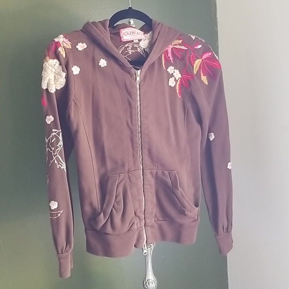 Johnny Was Koi Fish Hooded Zip-Up